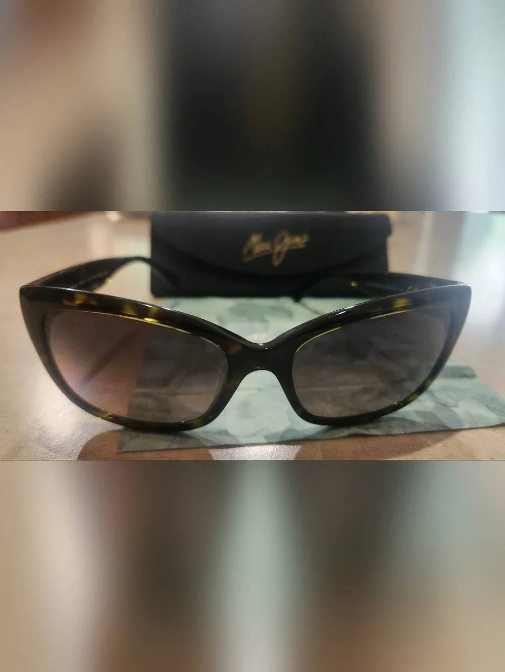 Maui Jim Black Gradient Lens Women's Sunglasses with Branded Case
